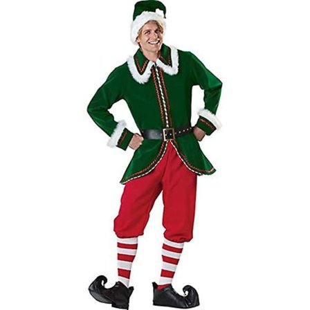 Herr Elf Jultomte Jultomte Kostym Deluxe Set Cosplay Dräkt