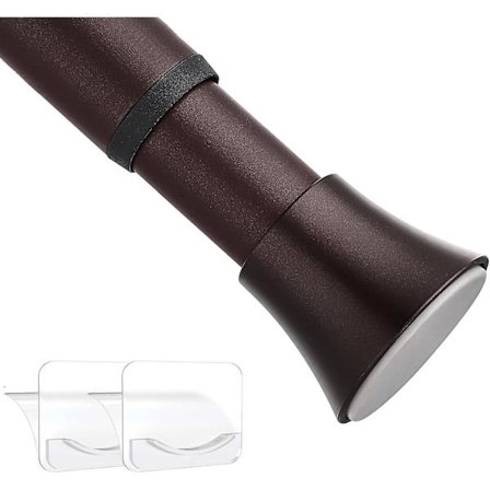 Spændingsbruseforhængsstang Sort - Spændingsgardinstang Justerbar 32 Til 72 Tommer - Fjeder Spændingsbruseforhængsstang Ingen Boring Skridsikker, Mat 