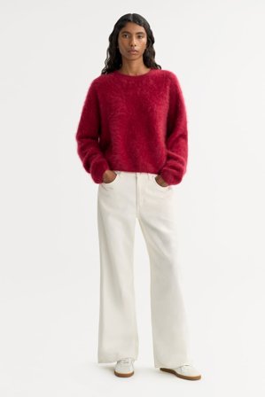 Soft Goat - Brushed Crewneck - Women cashmere sweater - S - Dahlia