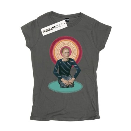 David Bowie Dam/Kvinnor Knäböjande Halo Bomull T-shirt S Charco
