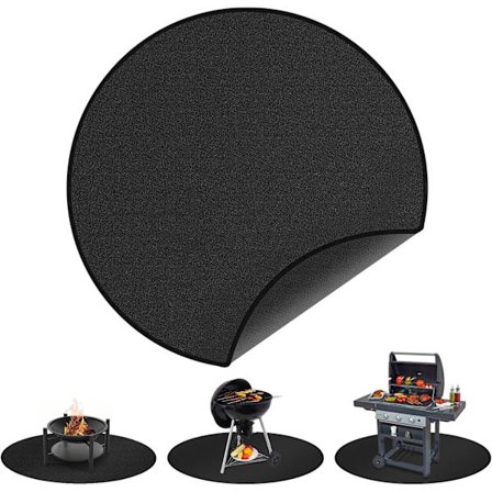 36-tums rund grillmatta, 3-lagers brandskyddande värmeisoleringsdyna, grillgolvskyddande matta