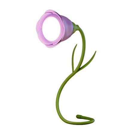 Roseformet LED-natlampe, 3 farver, dæmpbar, genopladelig, foldbar, til læsning Rød