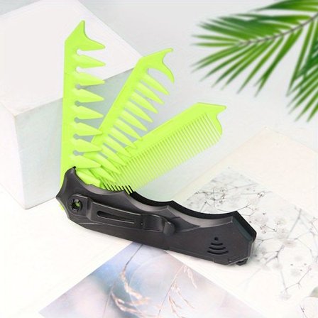 1 stk. Herre Drenge Foldekam, Olie Hoved Kam Foldbar Hårkam - Dobbeltsidet Rejse Lommekam med Ergonomisk Greb