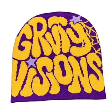 Strikkehue Hue Beanie Bonnet LILLA&GUL