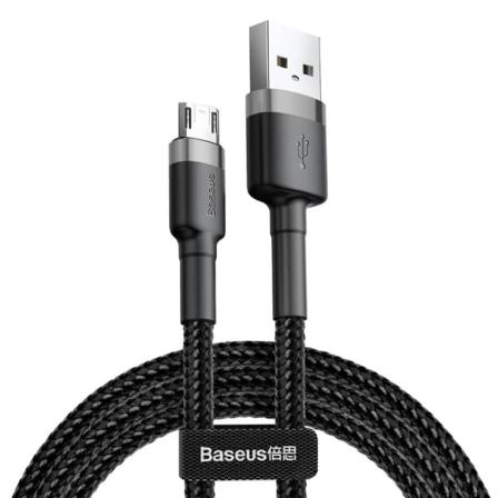 Baseus Cafule mikro-USB-kabel QC 3.0 2.4A 0.5M Sort-grå Black