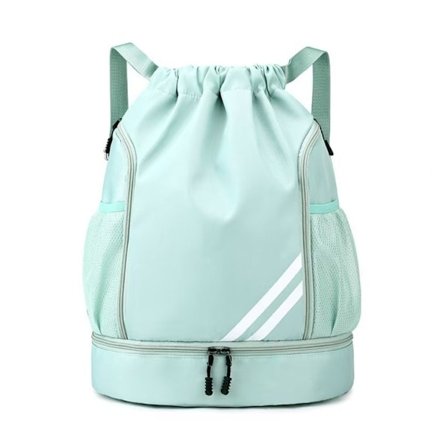 Vanntett Gymbag med Glidelås, Stor Sportsbag for Barn og Voksne, Unisex PE Bag med Skorom Grå