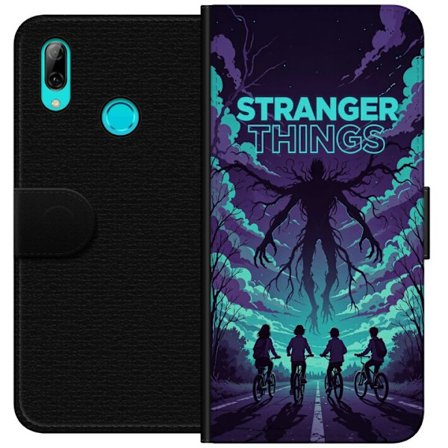 Yhteensopiva Lompakkokotelo Huawei Huawei P smart 2019 Stranger Things -inspiroitunut fantasiaillustraatio, jossa on tumma hirviö, pyöräilevät lap