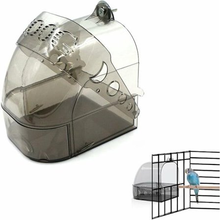 Fuglebad - til papegøje - med fuglefoder - til små fugle - finke, parakit, kanariefugl, papegøje - 15,5 x 13 x 15,3 cm