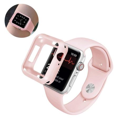 Apple Watch Series 5 44mm kestävä puskurikehys - Vaalea Pinkki Pink