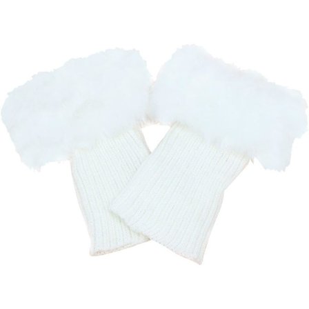 Naisten talven lämpimät tekoturkiskoukku-saappaiden sukat lyhyet (valkoinen) 1 pari valkoisia