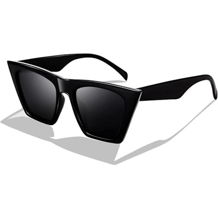 Sorte Vintage Kvadratiske Cat Eye Solbriller til Kvinder Trendy Solbriller