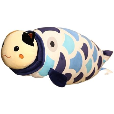 Plyschdocka Fisk äter Kattkudde Plyschleksak Wah Wah Wah Fisk Tjej Sova snabbt Kaptenskudde kopplad docka Färg: Kattfisk, Storlek: 55 cm