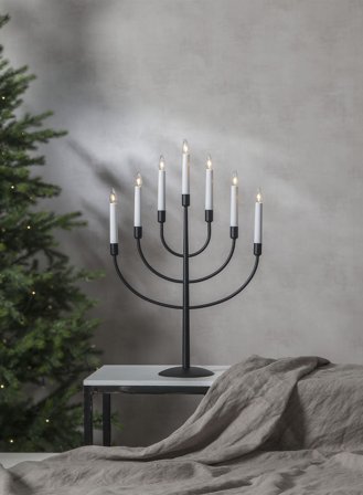 Titus adventsstake 7-lys - sort