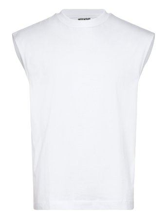 Weekday Loose Fit Square Cotton Tank Top - White - XS