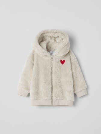 Polarn O. Pyret - Pile hoodie - 56 - Childrenswear - beige