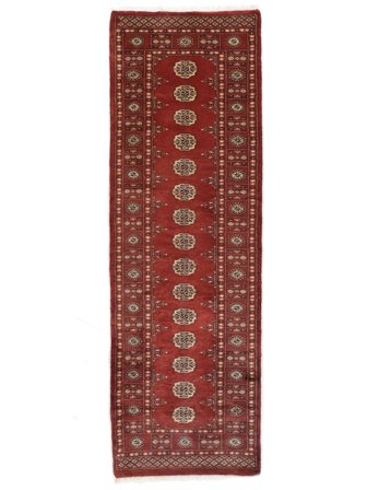 Handgeknüpft Pakistan Buchara 3Ply Teppich 78X239 Dunkelrot/Braun