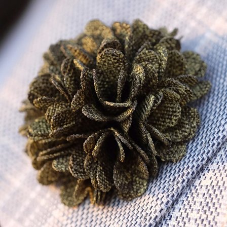 Alfiler de solapa con flor esmeralda para hombres - Alfileres de solapa con flores