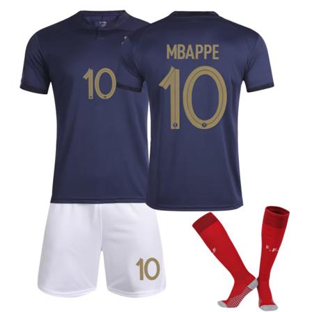 22-23 Hjemmefodboldtrøje nr. 10 Mbappe Dembele 19 Benzema landshold hjemme- og udebanetrøje til børn Z1 No.10 XS