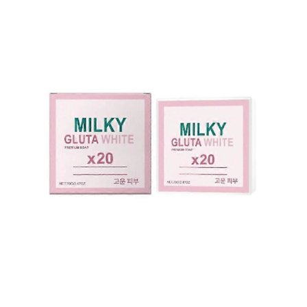 Milky Gluta White Soap x20, 70g Gluta Milk Whitening Soap, Hvid Sæbebar til Ansigts- og Kropsdybderens Eksfolierende