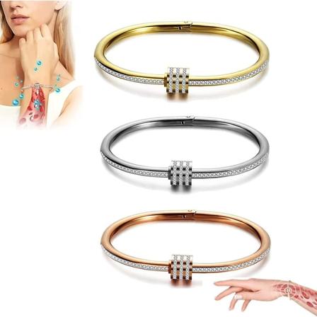 Crainoc Titaniumion Osimium Bangle, Lymfedrenasje Armbånd, Magnetisk Terapi Armbånd for Menn og Kvinner Gold silver rose gold 3pcs