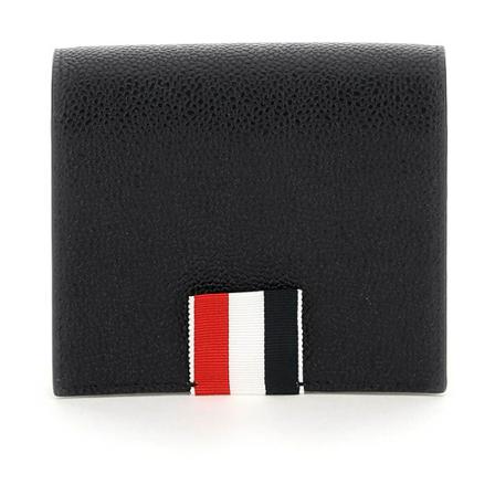 Thom Browne, bi-fold cardholder with strap Czarny, Kobieta, Rozmiar: ONE Size