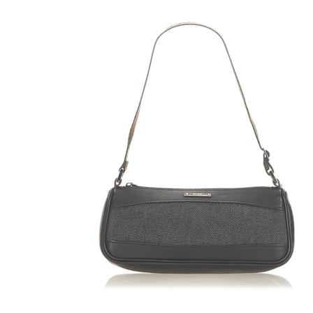 Gucci Vintage, Pre-owned Web Denim Baguette Zwart, Dames, Maat:ONE Size