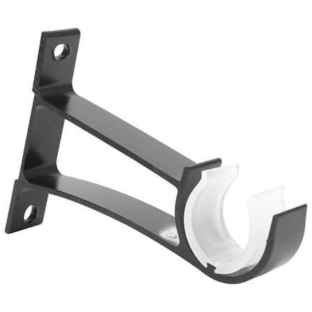 4 Pak Enkelt Gardinstangsbeslag til Gardinstang i Aluminium, Høj Belastning, Gardinstangsbeslag (Sort)