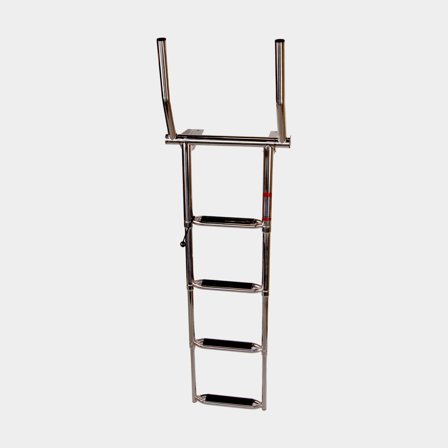 Telescooplader met hoge handgrepen NOCK Quickstep, opvouwbaar, zuurbestendig roestvrij staal, 4 treden, 148.2 cm, 45.5 mm