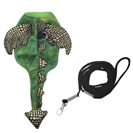 Matelijoiden valjaat Dinosaurusasuste ja talutin, liskojen ulkoiluasu, parta-agama talvivaatteet, helppo pukea