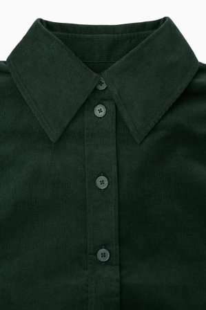 COS Women's Chemisier Midi In Velluto A Coste in Verde