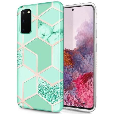 Etui til Samsung Galaxy S20 FE turkis marmormønsterbeskyttelse Letvægts blød stødsikker Turkos