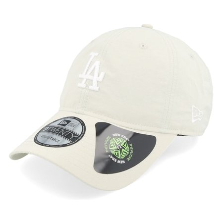 New Era - MLB Beige unconstructed Casquette - Los Angeles Dodgers Recycled 9TWENTY Stone/White Dad Cap @ Hatstore