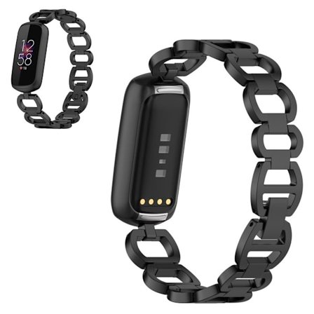 Fitbit Luxe moderiktigt armband klockarmband i rostfritt stål - Svart