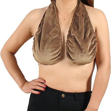 Kvinner ammetopp håndkle bh bad hengende nakke tube topp mørk kamel KLB