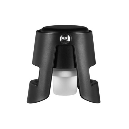 Vakuumkork i rostfritt stål med tätslutande funktion för champagneflaskor - Svart