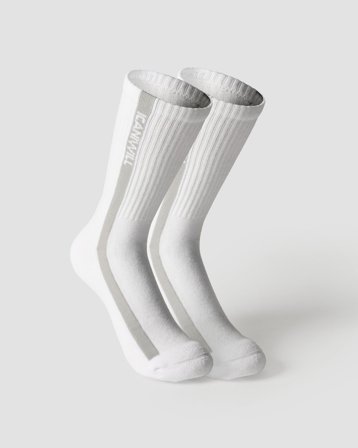 ICANIWILL - Vertical Striped Socks 2-pack Light Grey Melange Träningskläder från ICIW