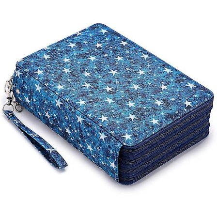 Case-200-fack Pennhållare Case Stor kapacitet pennfodral med handtag med praktiskt case