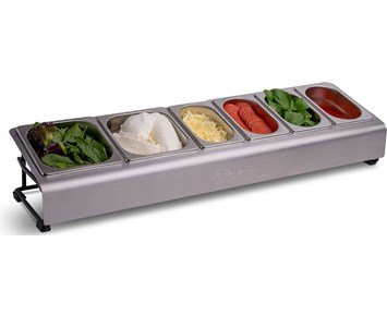 Ooni-Pizza Toppings Station-Smart toppingstasjon med beholdere i rustfritt stål-Barbecue-Pizzatilbehør