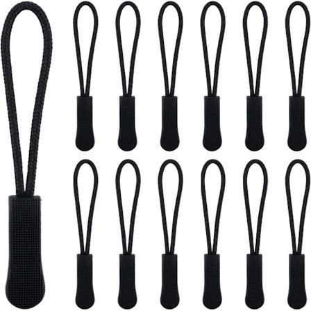 (Sort) 30 stk. udskiftning lynlås træk, lynlås træk bøjler, udskiftning lynlås træk til bukser, frakker, tasker, støvler