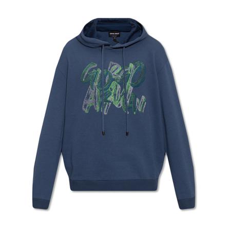 Giorgio Armani Sweatshirts Hoodies blå, Herr, Herr, Storlek: M