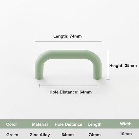 Dörrhandtag Skåp Dörrknopp TYP-4 GRÖN TYP-4 GRÖN