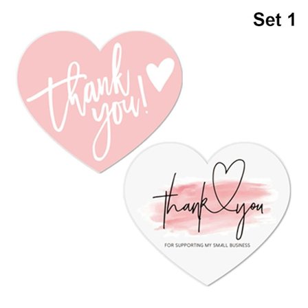 60 KPL kiitoskortteja Sydämenmuotoinen set 1 SET 1