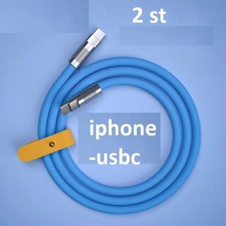 2st 2m 120W snabb iphone USB-C laddare blå