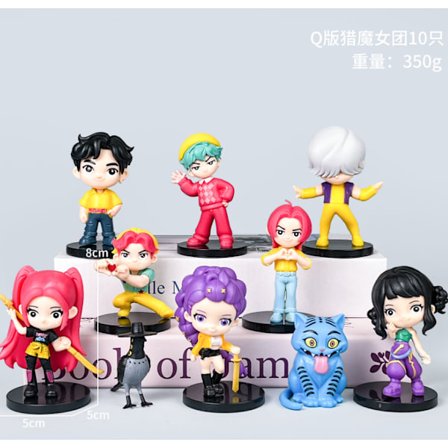 Q-versio mies- ja naispuolinen noitajahdin hahmosetti (Tiikeri, Korppi, Lumizoi) 10 kappaleen setti (pussitettu)