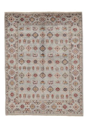Noué À La Main Shabargan Tapis 152X199 De Laine Marron/Orange Petit