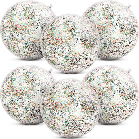 6 kappaletta täytettävä glitter rantapallo Konfetti rantapalloja Läpinäkyvä uima-allas juhlapallo, Monivärinen