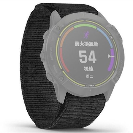 26mm Loop Mount Nylonarmband för Garmin Fenix 6X/Fenix 6X Pro/Fenix 5X Plus Svart Andra Smartwatch-modeller