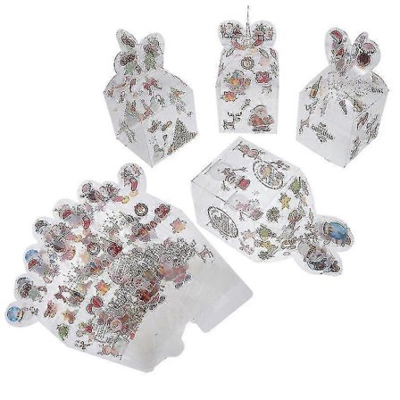 Gavepose 8 stk Transparent pose Julegavepose Tegneserie Julegavepose