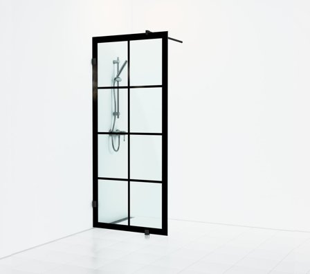 Svedbergs Rista Duschskärmvägg svart 90 cm, Badrum