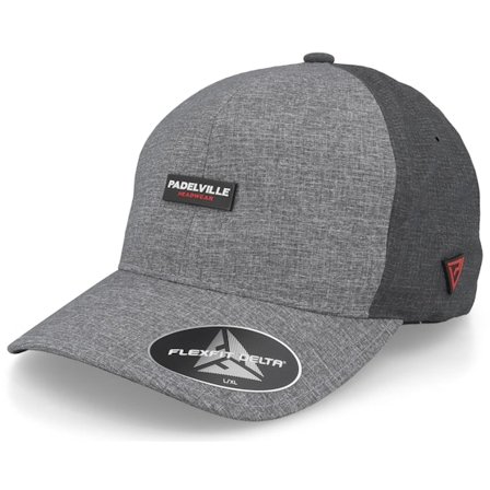 Padelville - Gris flexfit Gorra - Padel Rubber Red Melange Charcoal Delta Flexfit @ Hatstore